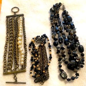 Set of three bracelets.   Each bracelet is unique one is vintage